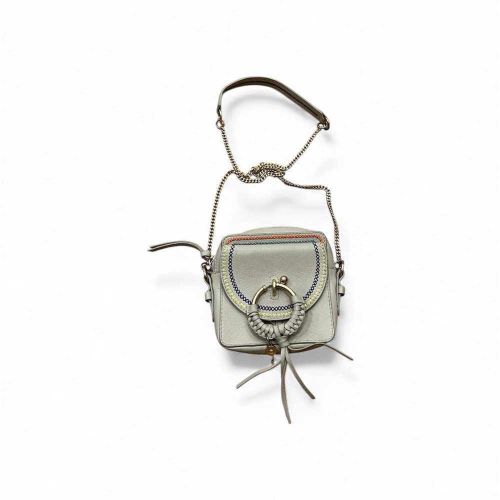 See By Chloe Cream Crossbody Bag with Chain Detail